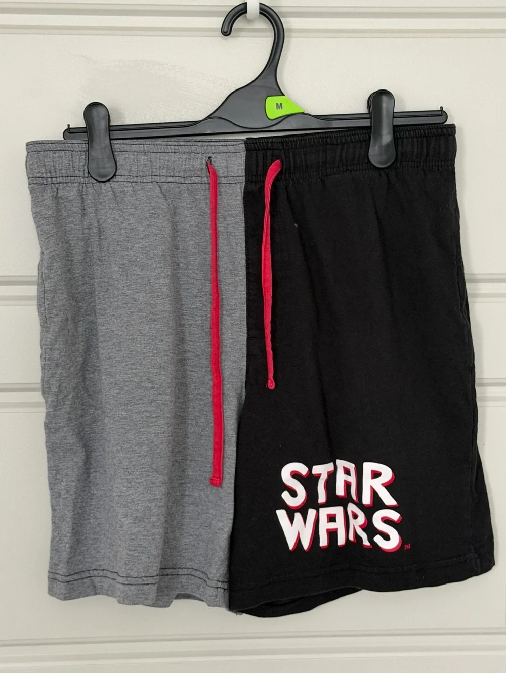 Disney Parks Star Wars Men's Split Shorts Heather Gray Black Red Drawstring M